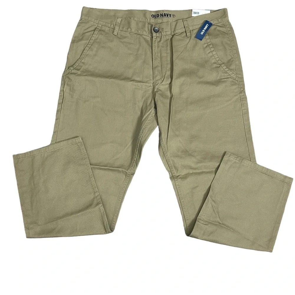 Men's Old Navy 38 x 30 Pants Chino Khakis Khaki Tan Slim Fit Classic Cotton NWT